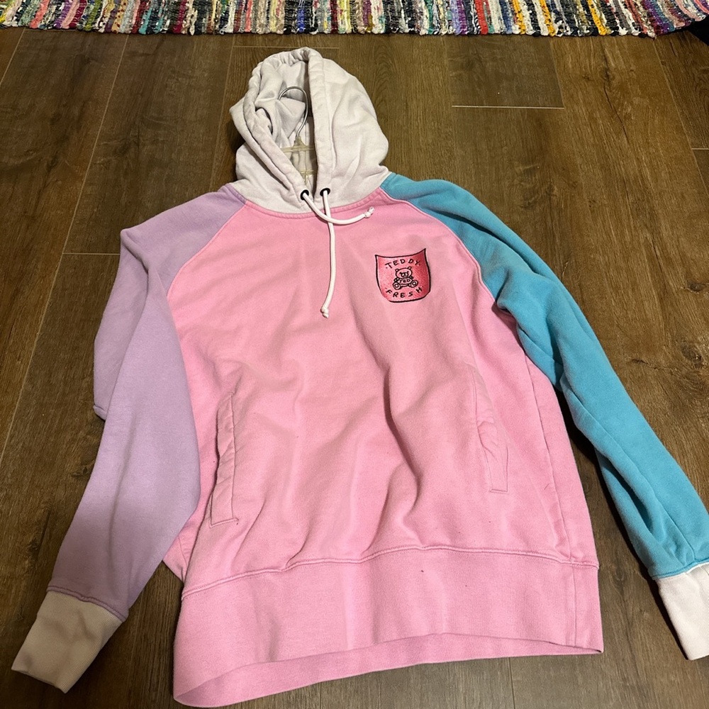 Teddy fresh multi color hoodie size small